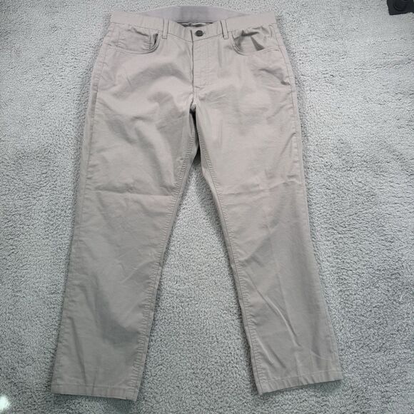 Faherty Reserve Movement Pants Mens 34x27 Grey Organic Cotton Stretch - Picture 1 of 11